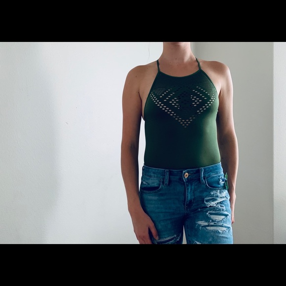 army green bodysuit
